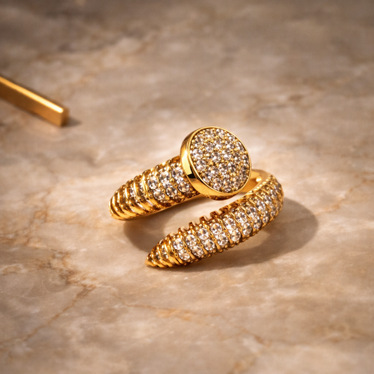 Celeste Pave Spiral Ring