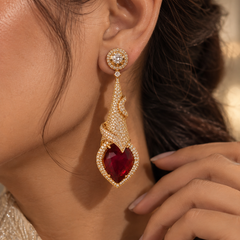 Mehr Ruby Sculptural Drop Earrings
