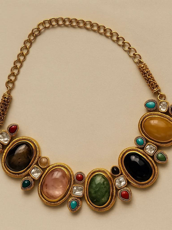 Polki Multistone Necklace Set