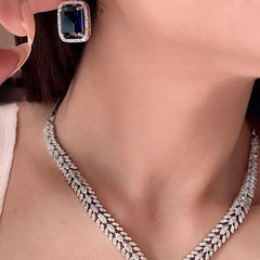 Midnight Sapphire Diamond Necklace Set