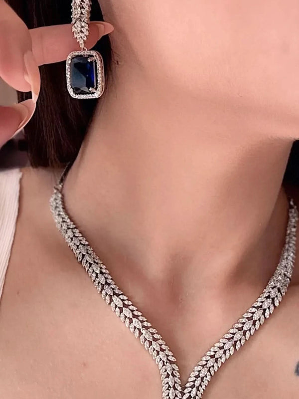 Midnight Sapphire Diamond Necklace Set