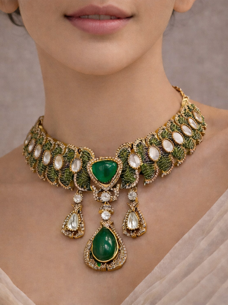 Emerald Noor Heritage Choker Set