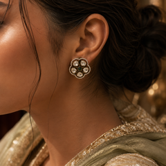 Meher Emerald Polki Studs