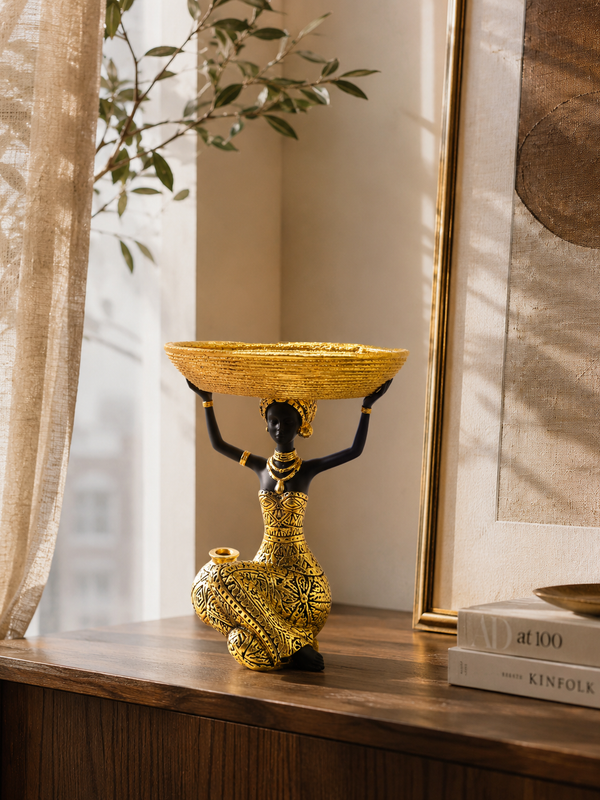 The Golden Grace Basket Sculpture