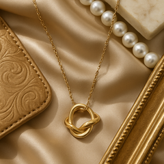 Golden Knot Pendant Necklace