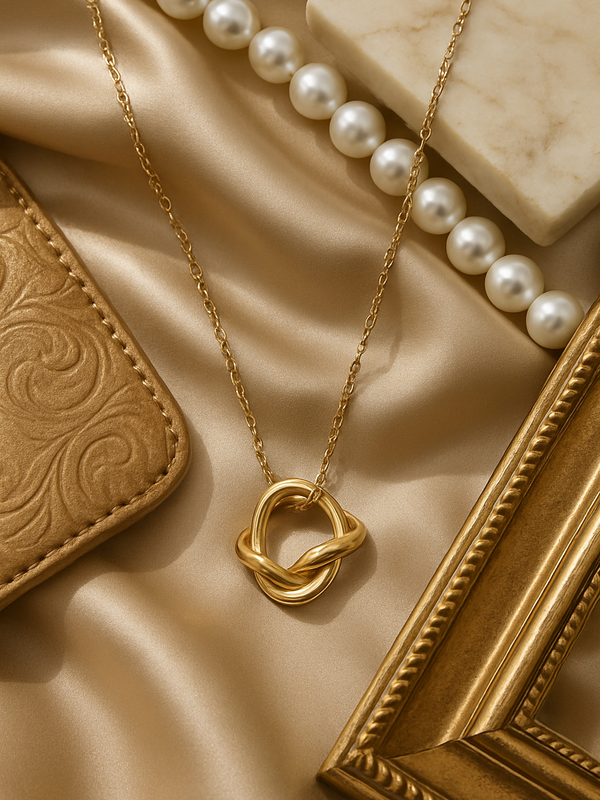 Golden Knot Pendant Necklace