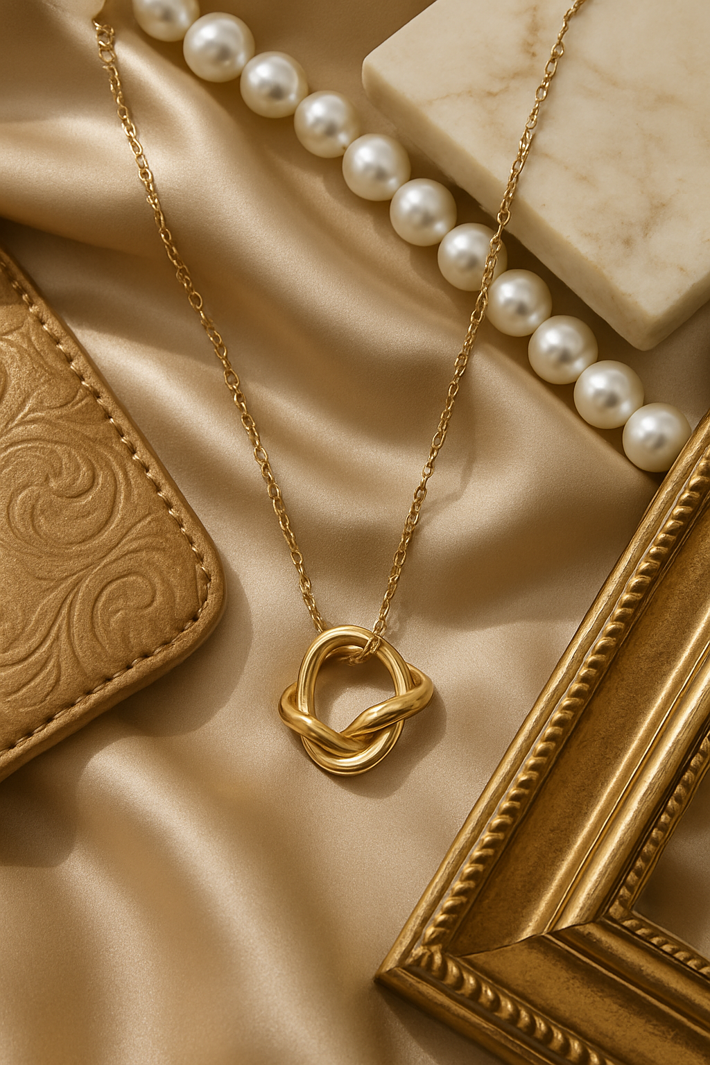 Golden Knot Pendant Necklace