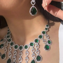 Emerald Empress Diamond Necklace Set