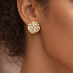 Quilté Diamond Grid Hoop Earrings

