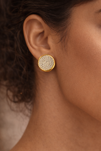 Quilté Diamond Grid Hoop Earrings