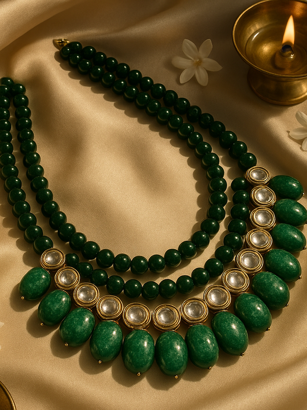 Maharani Malhar Emerald Polki Necklace
