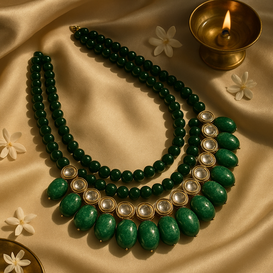 Maharani Malhar Emerald Polki Necklace