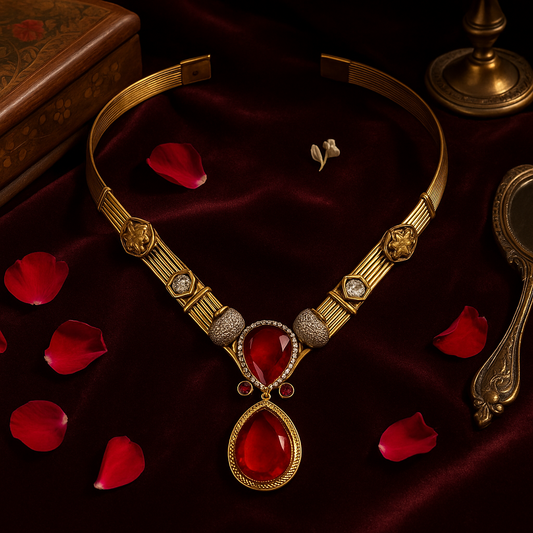 Aarunya Ruby Regal Necklace Set