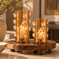 Lumière Crystal Candle Holder Set – Set of 2