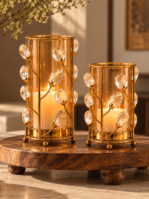 Lumière Crystal Candle Holder Set – Set of 2