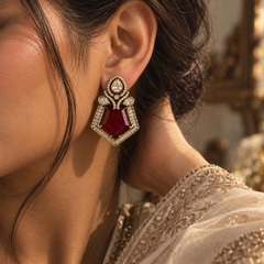 Zaira Ruby Deco Studs
