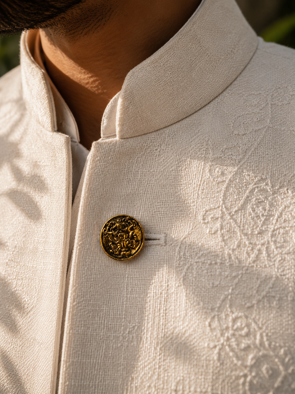 Vighnaharta Heritage Gold Button Cover