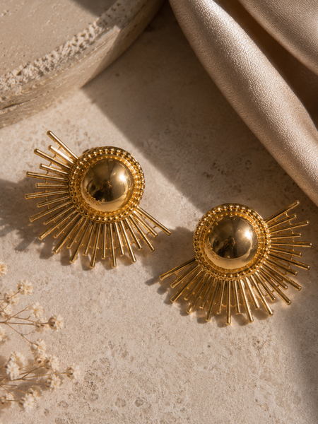 Celestial Sunburst Statement Earrings