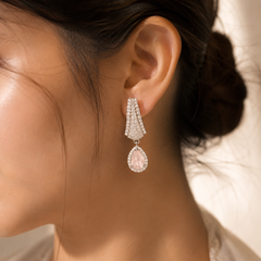 Elara Blush Crystal Drop Earrings