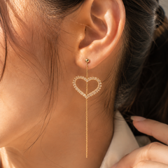 Amora Heart Threader Earrings
