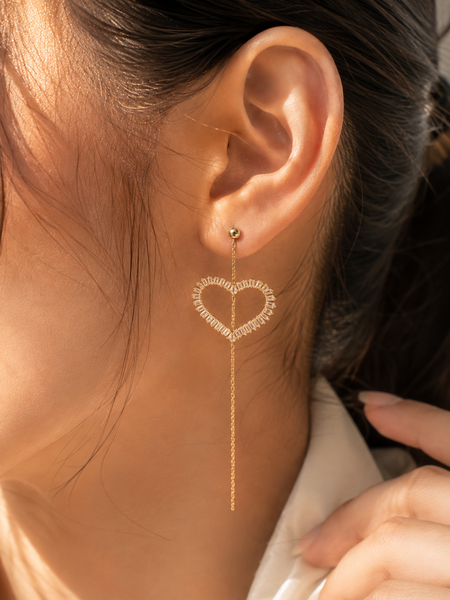 Amora Heart Threader Earrings