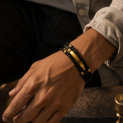 The Noir Layered Bar Bracelet