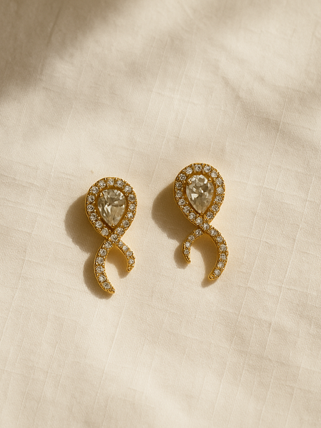 Sparkling Teardrop Loop Earrings