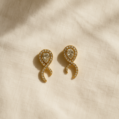 Sparkling Teardrop Loop Earrings