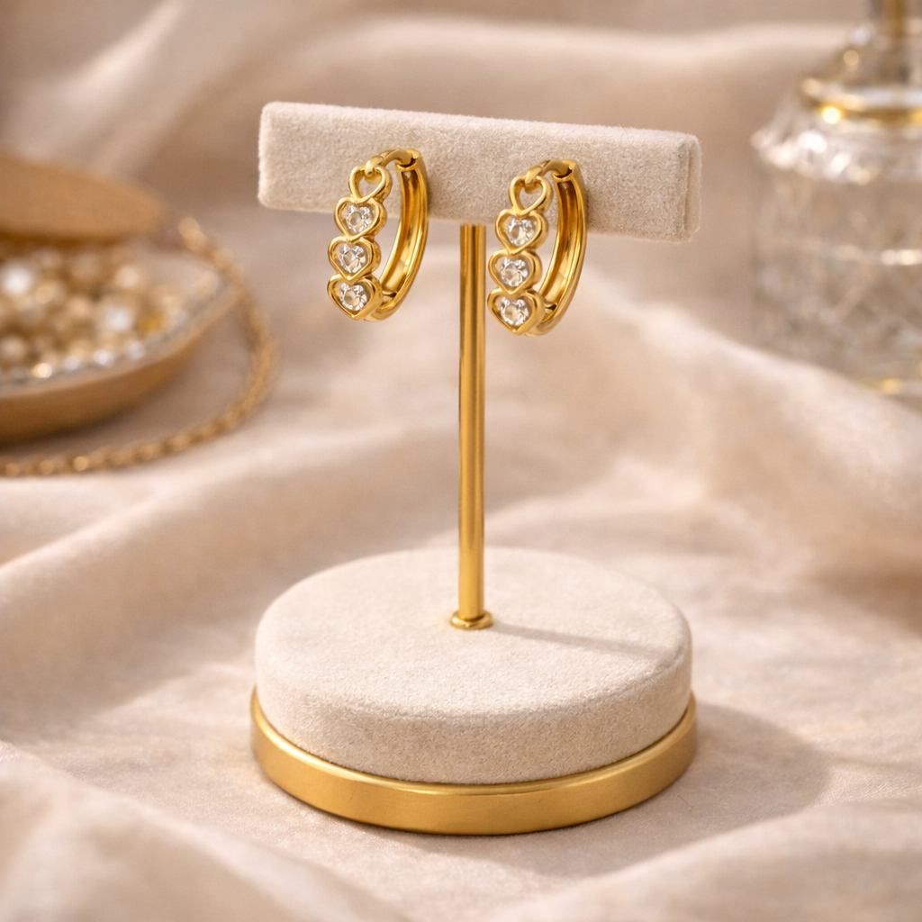 Amora Heart Hoop Earrings