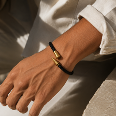 The Gold Nail Leather Bracelet