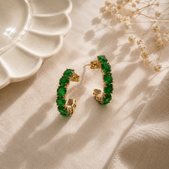 Verde Luxe Emerald Huggie Earrings