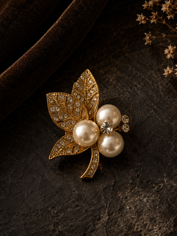 Pearl Garden Gold Brooch