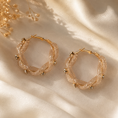 Liora Crystal Mesh Hoop Earrings