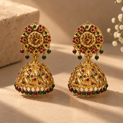 Rajkumari Navratan Jhumka Earrings