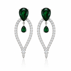 Emerald Halo Statement Earrings