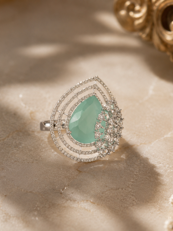 Aabshaar Mint Statement Ring