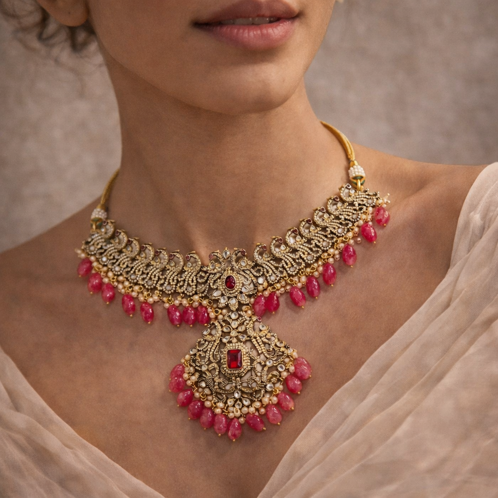 Ruby Meera Heritage Choker Set