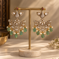 Mayura Mint Polki Statement Necklace Set