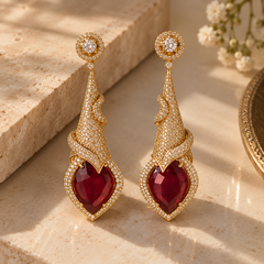 Mehr Ruby Sculptural Drop Earrings