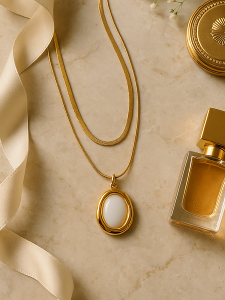 Aurora Oval Pendant Necklace