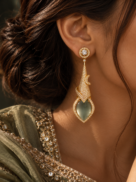 Meher Sage Statement Earrings
