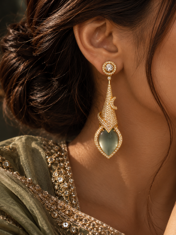 Meher Sage Statement Earrings