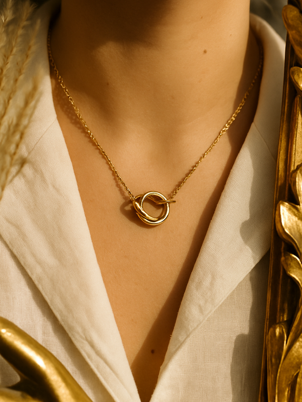 Golden Knot Pendant Necklace