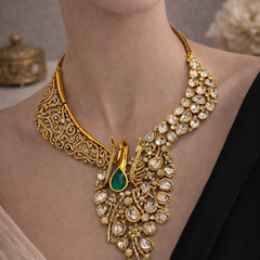 Emerald Peacock Heritage Necklace Set