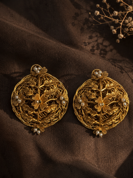 Nayab Handcrafted Floral Necklace & Earrings Set