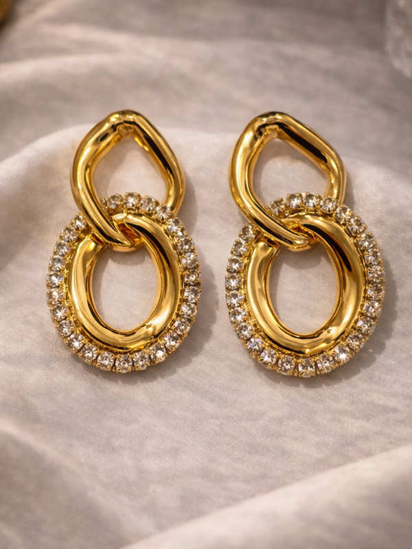 Liora Interlinked Crystal Drop Earrings
