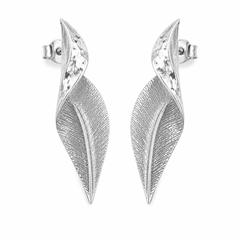 Sylva Silver Sculpted Leaf Earrings