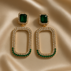 Emerald Aura Drop Earrings