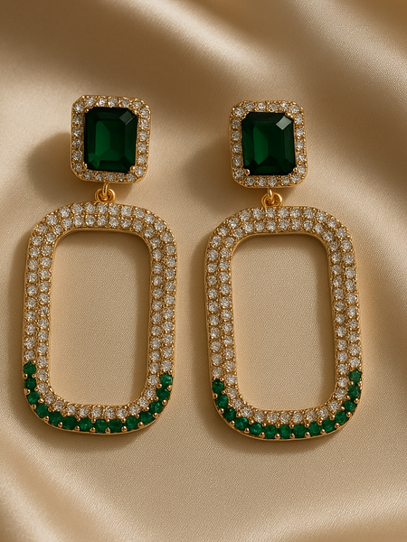 Emerald Aura Drop Earrings