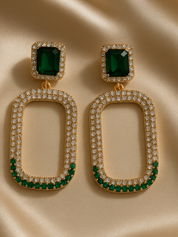 Emerald Aura Drop Earrings